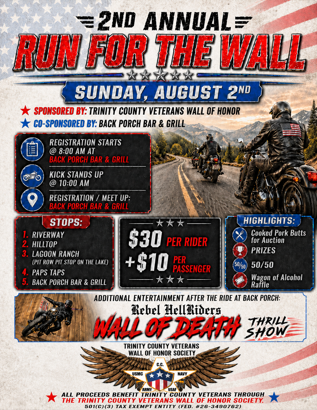 2nd Annual Run for the Wall event flyer